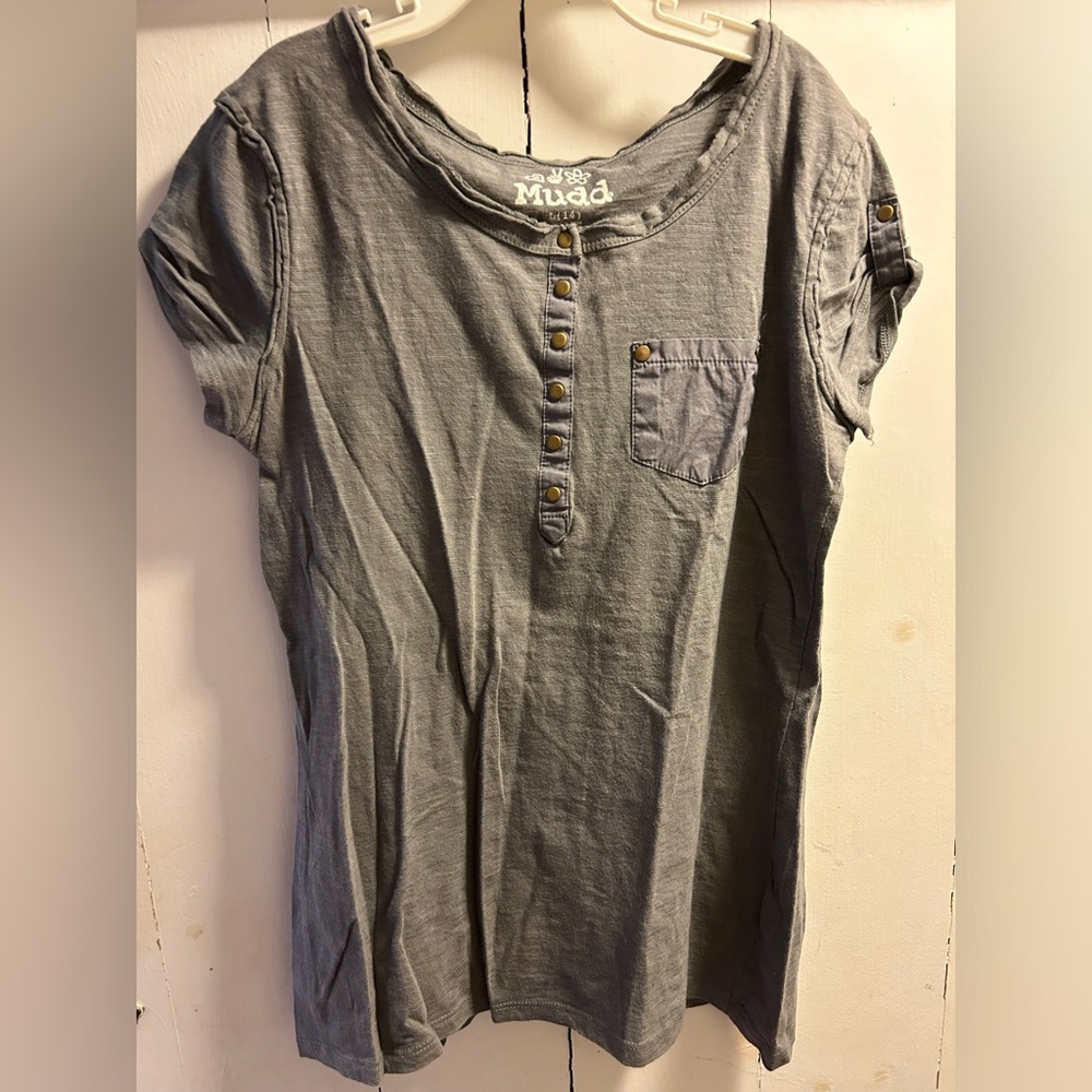 Mudd Charcoal Button-Up Shirt
